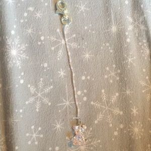 Light pink bear handmade keychain